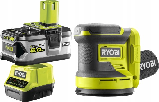 RYOBI SZLIFIERKA MIMOŚRODOWA 18V 125mm RROS18 +5Ah