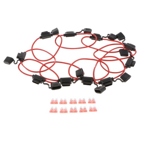 Комплект из 10 автомобильных предохранителей ATC/40AMP с линейным держателем жгута проводов 12AWG