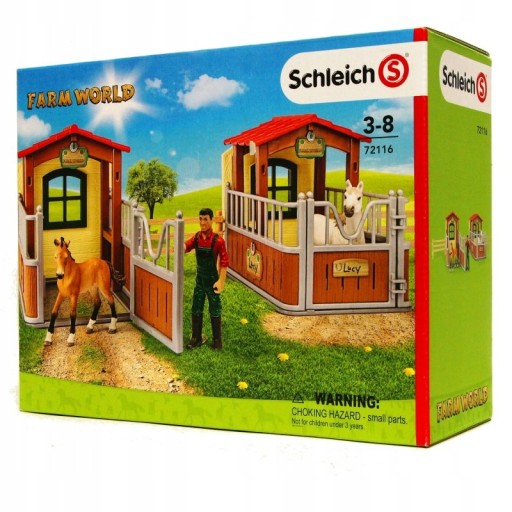 SCHLEICH 72116 ОТКРЫТАЯ КОНЮШНЯ 2 БОКСА 2 ЛОШАДИ