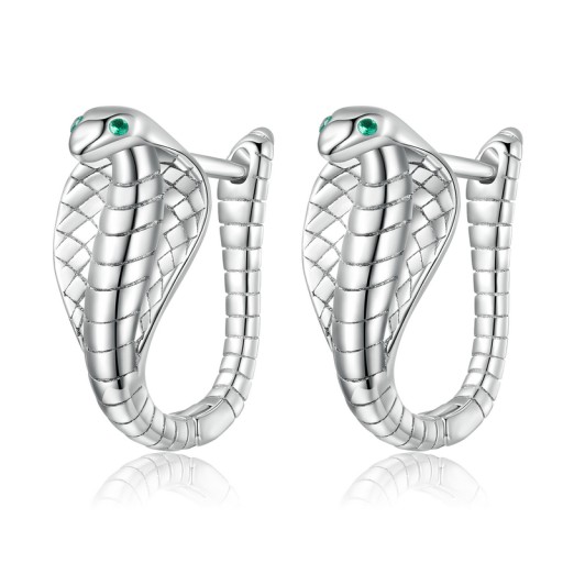 Серьги ЗМЕЯ КОБРА S925, СИМВОЛ СЧАСТЬЯ БОГАТСТВА