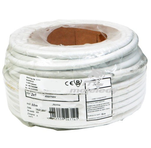 Кабель YDY 2х1мм 450/750В Медный провод 2х1 50м