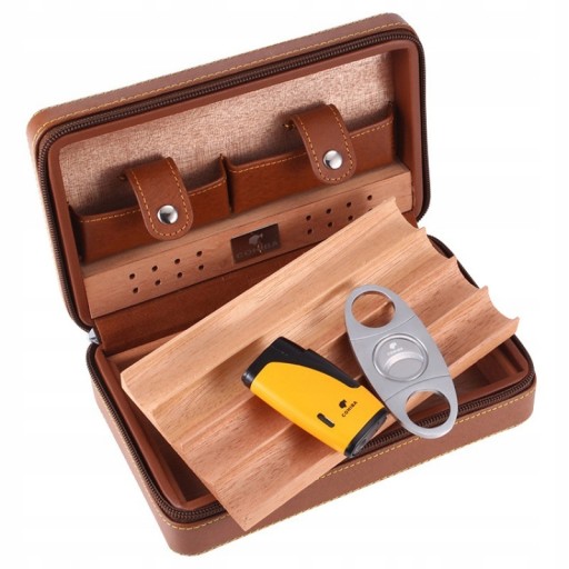 COHIBA Кожаный деревянный футляр для сигар Хьюмидор