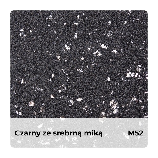 TYNK DEKORACYJNY MOZAIKOWY MOZAIKA TRWAŁY 25KG CZARNY ZE SREBRNĄ MIKĄ M52