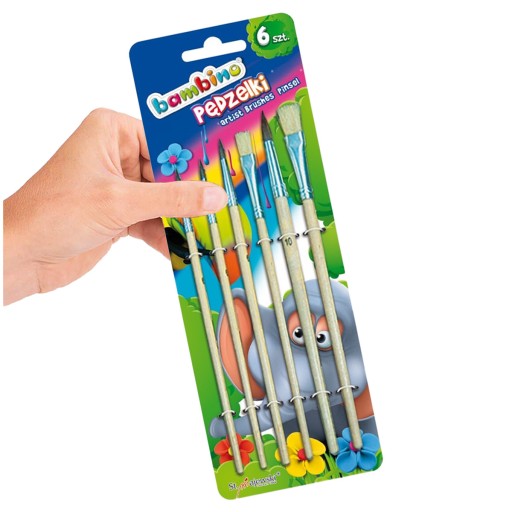 BAMBINO PĘDZELKI SZKOLNE 6SZT.