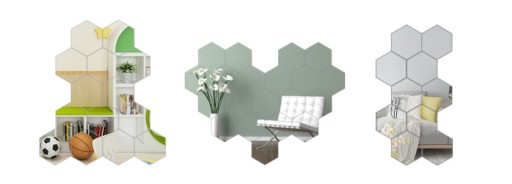 Настенное украшение Зеркало декоративное Hexa 4 см