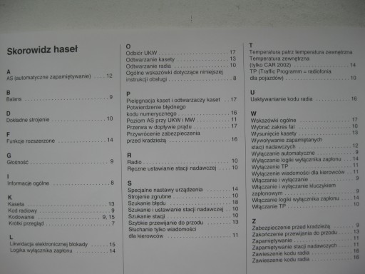 OPEL CAR 2002 Grundig R 2001 Руководство по радио OPEL