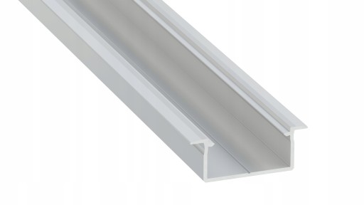 PROFIL LED NA 2 TAŚMY LED ALUMINIOWY WPUSZCZANY GEMI SREBRNY 1M Z KLOSZEM