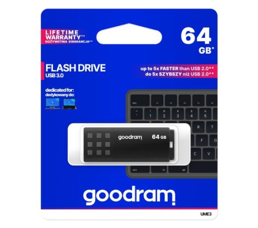 Флеш-накопитель Goodram 64 ГБ UME3 USB 3.0 черный 60 МБ/с