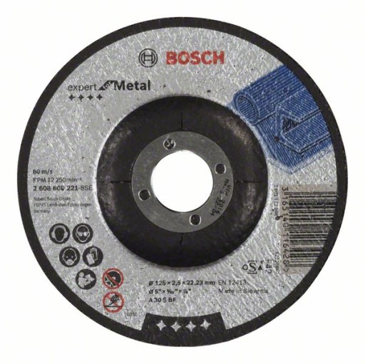 ДИСК РЕЖУЩИЙ BOSCH 125х2,5х22 ДЛЯ РЕЗКИ МЕТАЛЛА 2608600221 125ММ