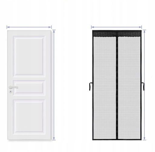MOSKITIERA SIATKA NA DRZWI Z MAGNESEM 200x70cm