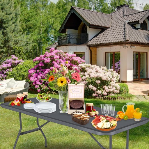СКЛАДНОЙ СТОЛ ДЛЯ БАНКЕТНЫХ САДОВ, РАСШИРЯЕМЫЙ, ЧЕРНЫЙ, 180x74см