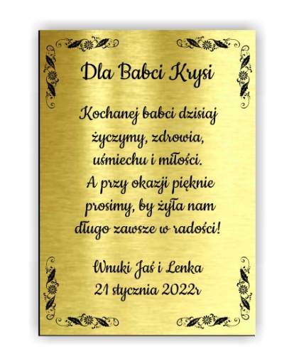 tabliczka życzenia WALENTYNKA GRAWER WALENTYNKI A6