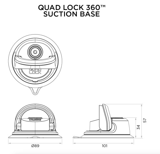 Podstawa przyssawka Quad Lock 360