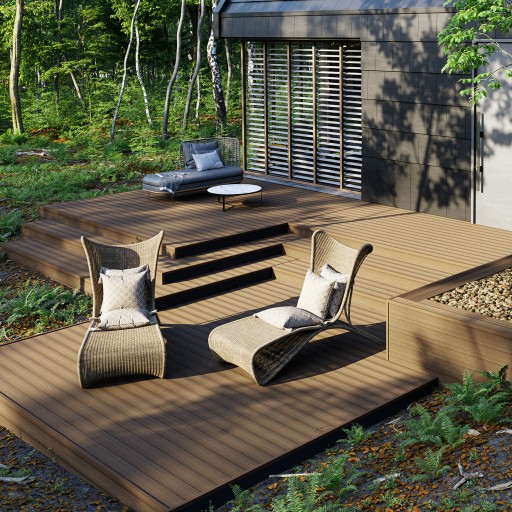 Deska tarasowa kompozytowa 2,4m WPC Bergdeck B150 bez konserwacji WILD TEAK