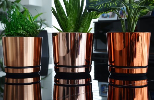 Цветочный горшок 14 GLOSSY BLACK зеркало гламур