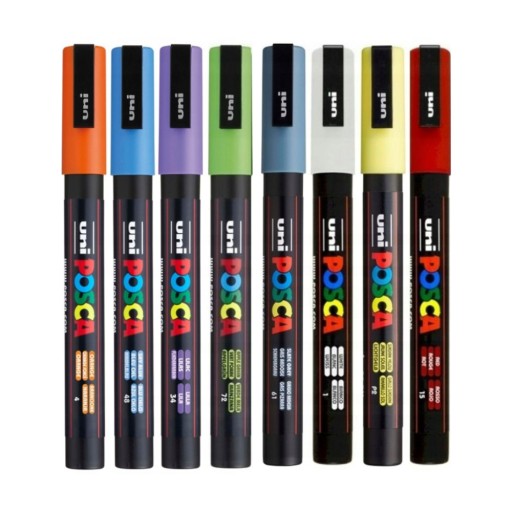 Маркер Posca PC-3M с краской для плакатов, набор из 8 шт.