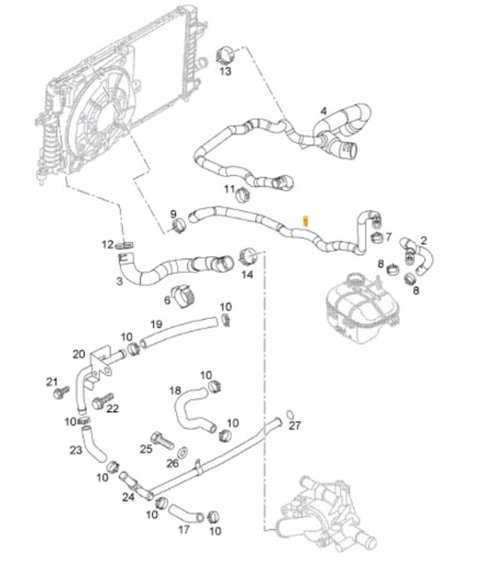 OPEL Astra H 1.7CDTI przewód układu chłodzenia dół