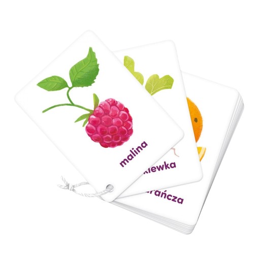 CZUCZU Karty Obrazkowe na Sznureczku Owoce i warzywa 32 Ilustarcje 2+
