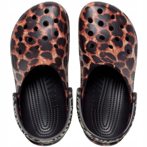 DAMSKIE KLAPKI CROCS BUTY W PANTERKE NA LATO