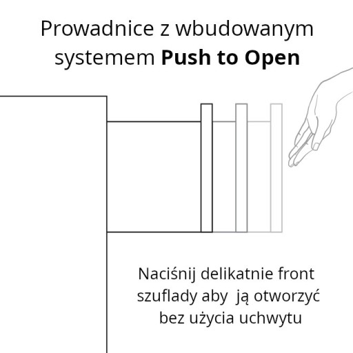 Szuflada meblowa MAGICBOX PUSH TO OPEN, L-550 H-170, antracyt