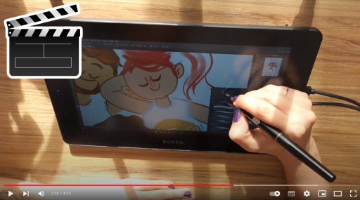 Графический планшет для компьютера BOSTO 12HD с пером