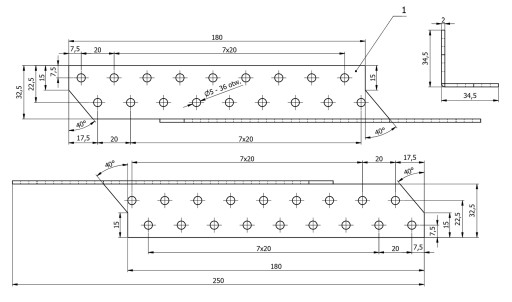LK5 СОЕДИНИТЕЛЬ УГЛОВОГО СТРОПЛА 250x32 ЛЕВЫЙ В СБОРЕ