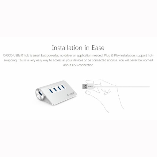 ORICO M3H4-V1 из алюминиевого сплава, 4 порта USB 3.0, концентратор
