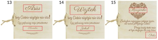 Zaproszenia Ślubne Dla Świadków - Kartka Drewniana