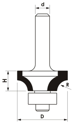 Круглый резак. с нижней кровати Д=25,4xВ=11/d=8 R=6,4