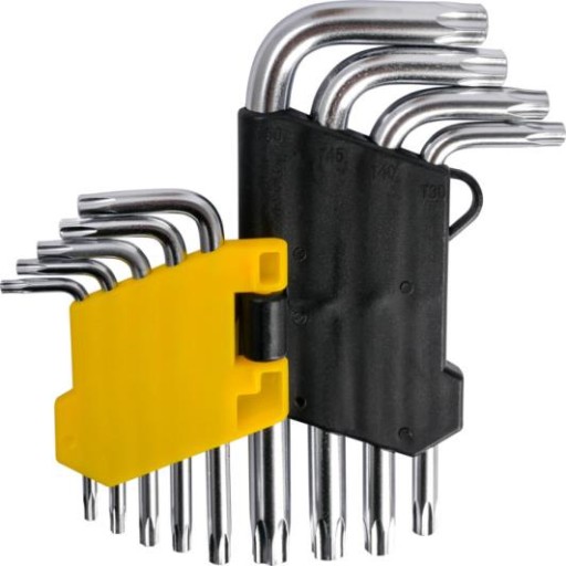 КЛЮЧИ TORX CRV T10-50 С ОТВЕРСТИЯМИ, НАБОР 9 шт.