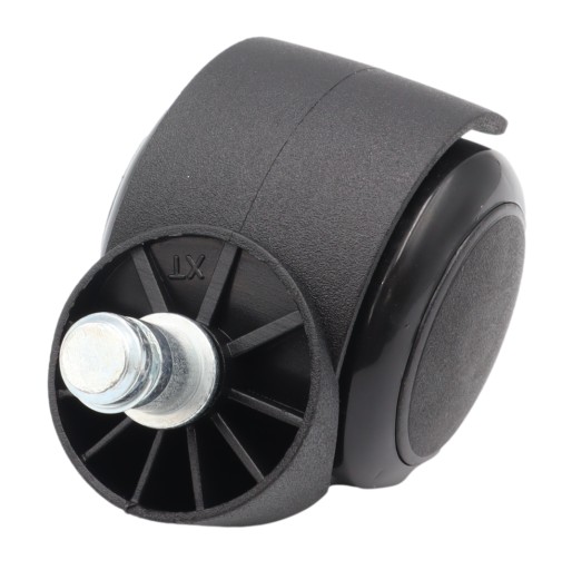 Kółko obrotowe do fotela fi 50 mm gumowane 30 kg czarne trzpień 11 x 22 mm