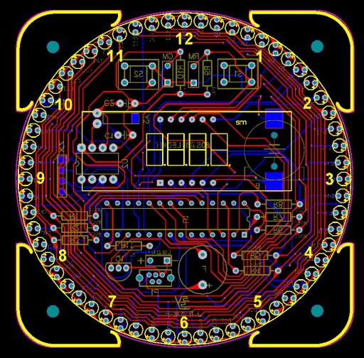 Zegar BLACK Led term, alarm, data +OBUDOWA DIY KIT