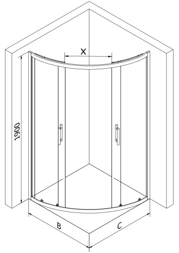 MEXEN RIO ГРАФИТ ДУШЕВАЯ КАБИНА 80x80 ЧЕРНЫЙ