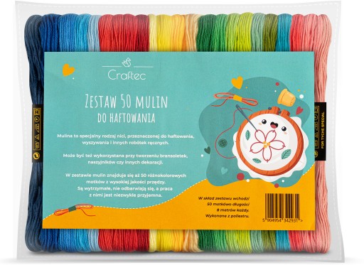 Zestaw mulin mulina nici do wyszywania muliny do haftowania haftu 50 szt.