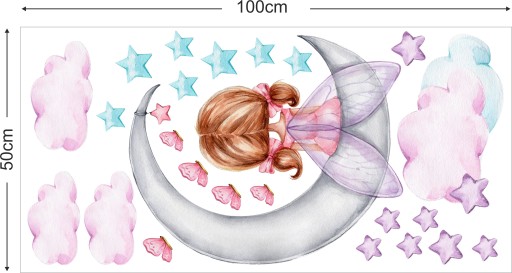 НАСТЕННЫЕ НАКЛЕЙКИ FAIRY MOON 50X100 WR