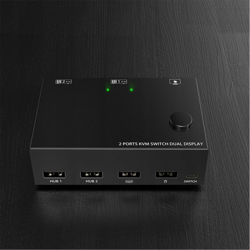 2-PORTOWY PRZEŁĄCZNIK KVM PODWÓJNY MONITOR SWITCH 2 MONITORY