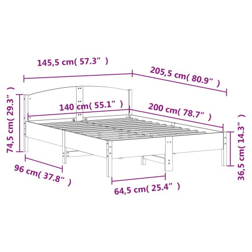 Рама без регулировки VidaXL 60x200