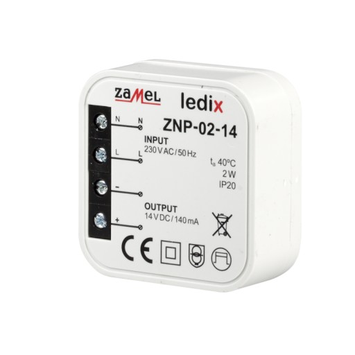 ZAMEL LEDIX ZASILACZ LED DOPUSZK. 14V 2W ZNP-02-14