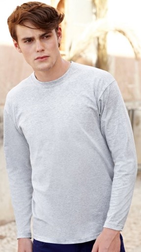 Longsleeve męski Fruit of the Loom koszulka na długi rękaw Ciemny Szary M
