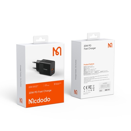 ЗАРЯДНОЕ УСТРОЙСТВО MCDODO FAST USB + USB-C 20 Вт ДЛЯ IPHONE