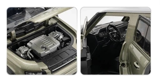 Модель внедорожника Range Rover Defender из алюминия в масштабе 1:18.