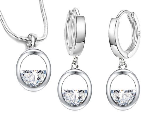 ЖЕНСКИЙ НАБОР ЮВЕЛИРНЫХ УКРАШЕНИЙ С СЕРЕБРА 925 ПРОБЫ С ЦИРКОНАМИ SWAROVSKI + БЕСПЛАТНАЯ ГРАВИРОВКА