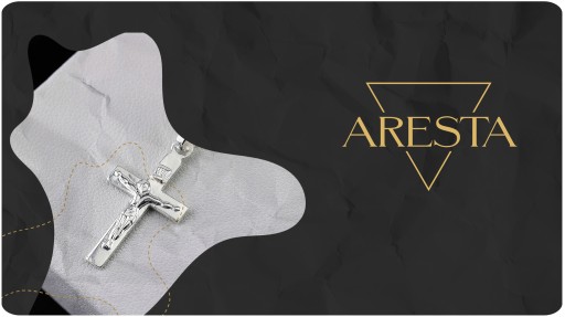 ЦЕПЬ С КРЕСТОМ, СЕРЕБРЯНЫЙ КРЕСТ 925 ПРОБЫ, ДЛИНА 55см, ПЛЕТЕНИЕ GUCCI, КОРОБКА