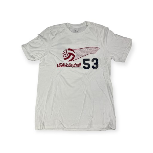 Adidas USA VOLLEYBALL 53 M белая мужская футболка
