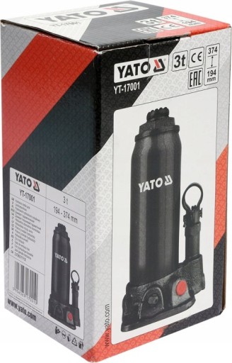 ГИДРАВЛИЧЕСКИЙ ПОДЪЕМНИК YATO МОЩНОСТЬЮ 3 Т ДО 374 ММ YT17001