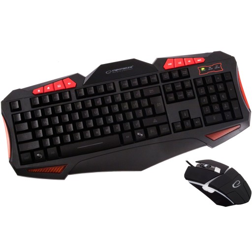 Esperanza EGK3000 GAMING LED USB SHELTER Комплект светодиодной клавиатуры и мыши