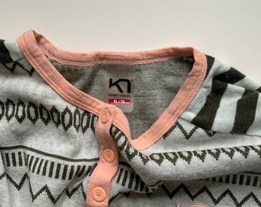 KARI TRAA bluzka termiczna żakardowa 100% merino wool wełna idealna XL