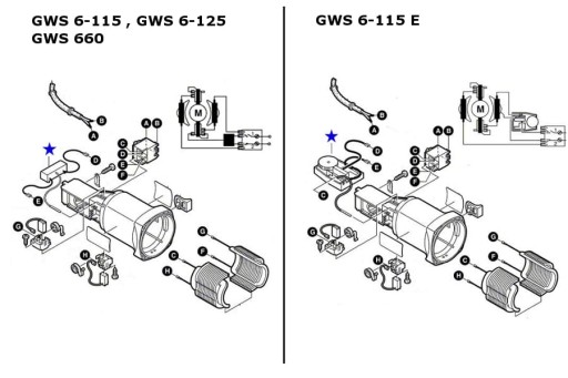 Статор Bosch GWS 6-115 E. GWS 6-125. ГВС 660