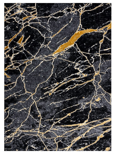 Dywan GLOSS 3D 240x330 czarno złoty GLAMOUR MARMUR