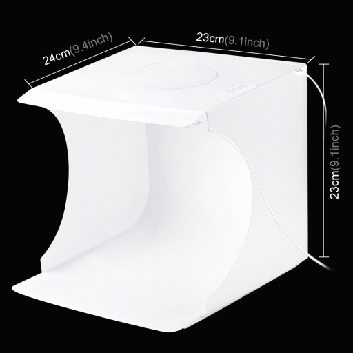 БЕЗТЕННАЯ ФОТОТЕНТА PULUZ 20 СМ 6000-6500K LED 1100LM + 6X ФОН